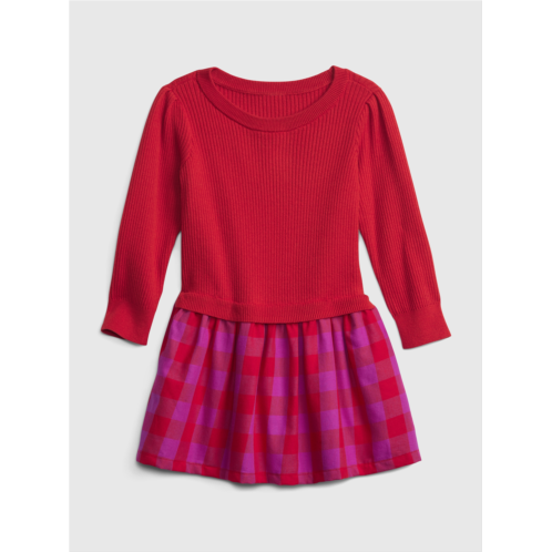 Gap Toddler Ribbed Sweater Mix-Media Dress