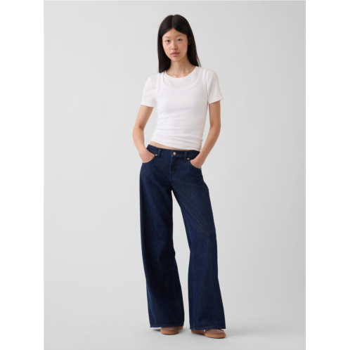 Gap Low Rise UltraSoft Stride Wide-Leg Jeans
