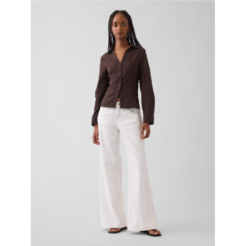 Gap Low Rise UltraSoft Stride Wide-Leg Jeans