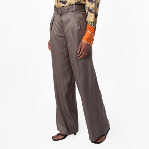 Bally wool-silk wide-leg belted pants