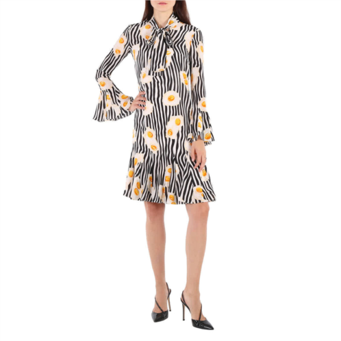 Moschino ladies fantasy print black egg print dress