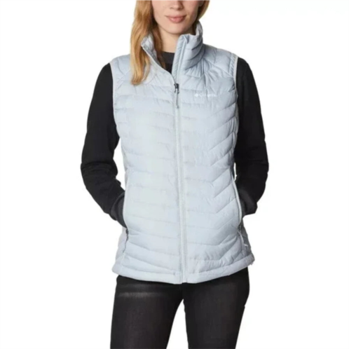 Columbia powder lite puffer vest women cirrus gray omni-heat full zip kfc546