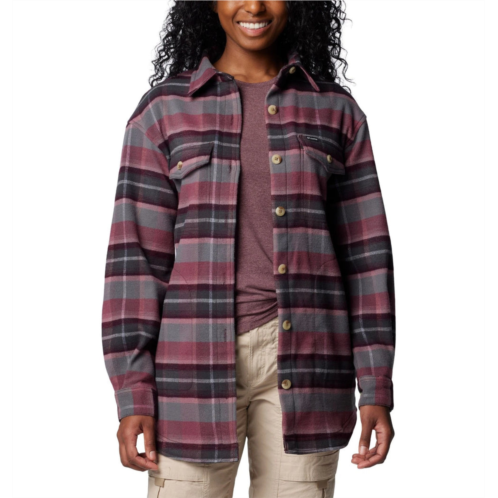 Columbia calico basin shirt jacket womens multi plaid pockets button up jax779