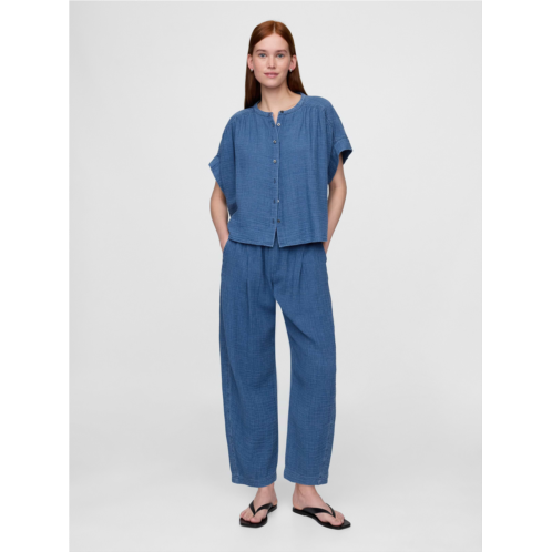 Gap Cotton Gauze Denim Easy Barrel Pants