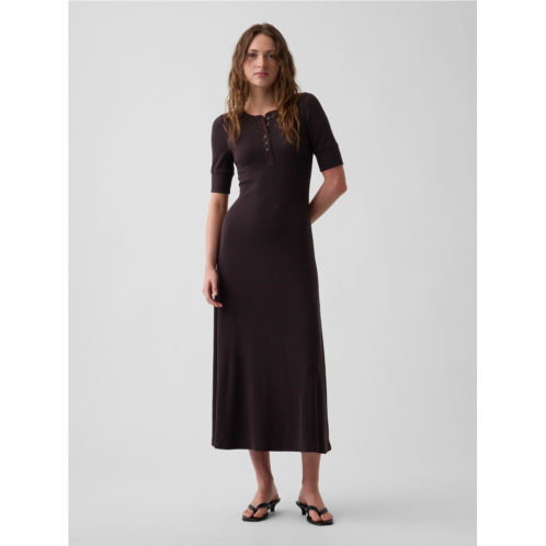 Gap Modern Rib Henley Maxi Dress