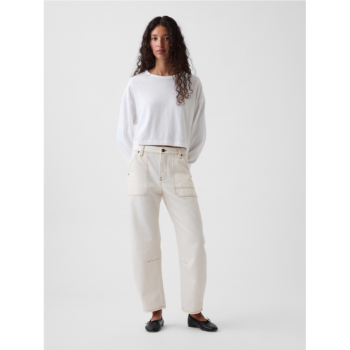 Gap Mid Rise Barrel Utility Ankle Pants