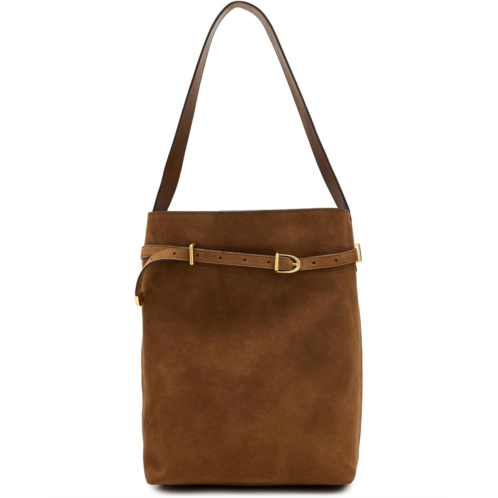 Madewell The Essential Belted Bucket Tote in Suede