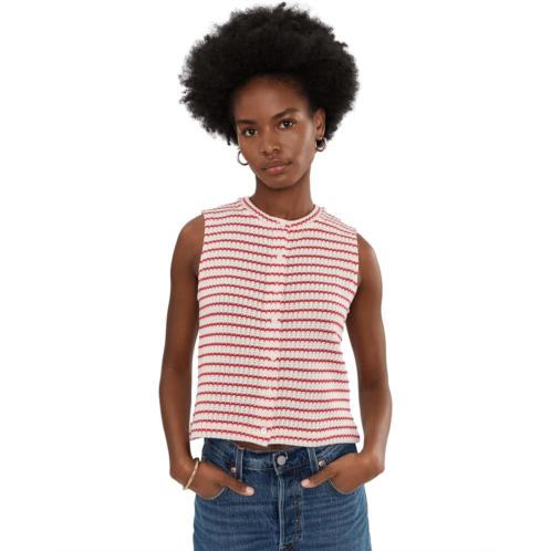 Madewell Tuck Stitch Shell with Buttons
