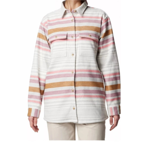 Columbia blue point creek shirt jacket womens multicolor striped collared jax403
