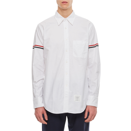 THOM BROWNE long-sleeved button-up shirt with grosgrain stripes
