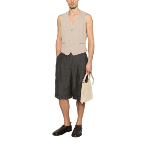 JACQUEMUS relaxed fit grey shorts with cuffed hem