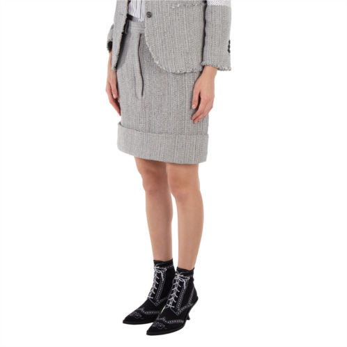 Thom Browne high-waist tweed fray mini skirt