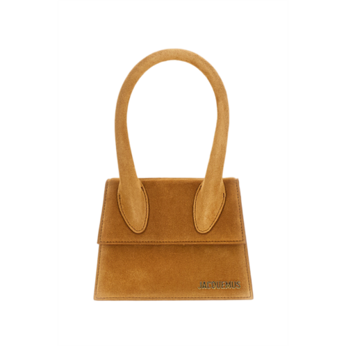 JACQUEMUS trapezoidal leather shoulder bag with magnetic flap closure