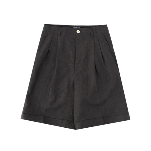 JACQUEMUS neutrals cotton loose front-pleat shorts