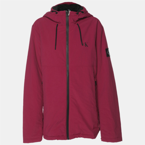 Calvin Klein magenta nylon hoodie jacket