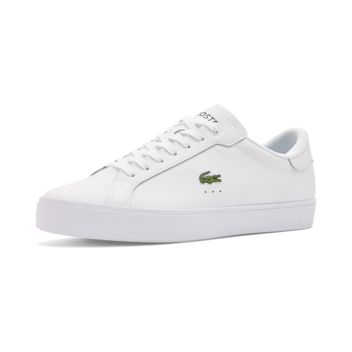 Mens Lacoste Powercourt Graphic Leather Sneakers