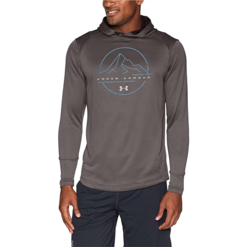 UNDER ARMOUR tech terry mtn graphic hoodie in charcoal