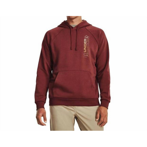UNDER ARMOUR mens rival wordmark hoodie in red