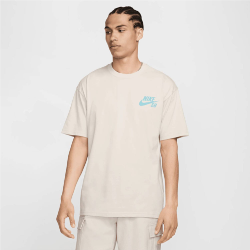 NIKE crewneck logo t-shirt in light orewood