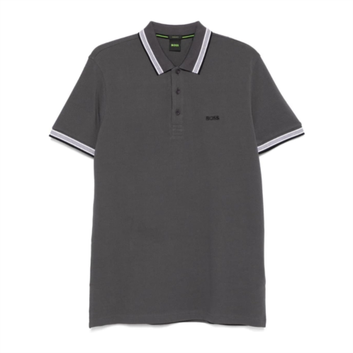 Hugo Boss mens paddy short sleeve cotton polo shirt dark grey