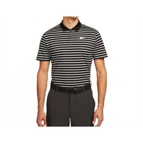 NIKE mens striped golf polo shirt in black