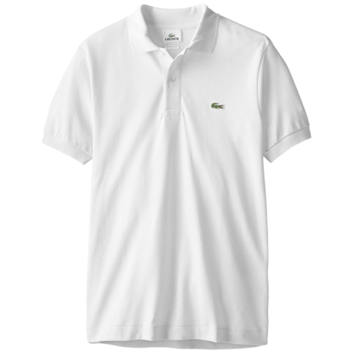 LACOSTE mens short sleeve pique original fit polo shirt in white
