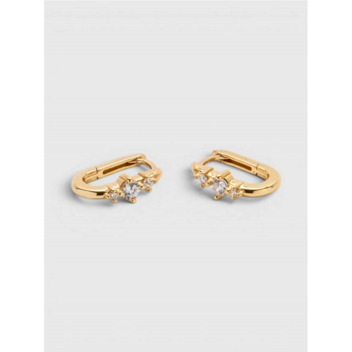 Gap Admiral Row White CZ Square Huggie Earrings