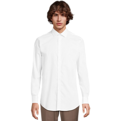 Mens Calvin Klein Dress Shirt Regular Fit Non Iron Herringbone French Cuff