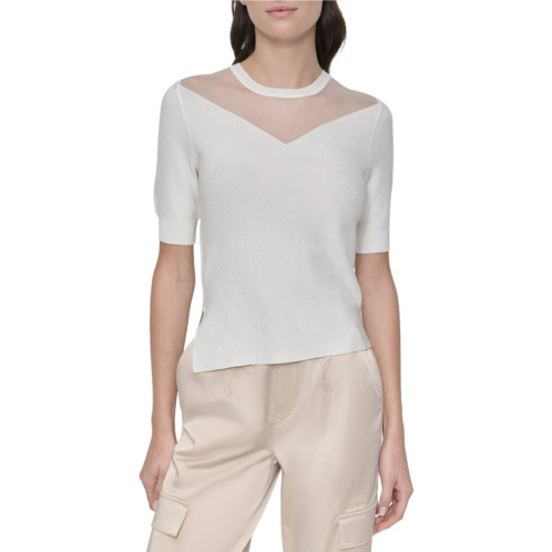 DKNY sheer square neck top