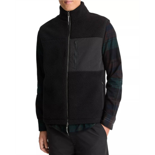 Vince teddy fleece vest in black
