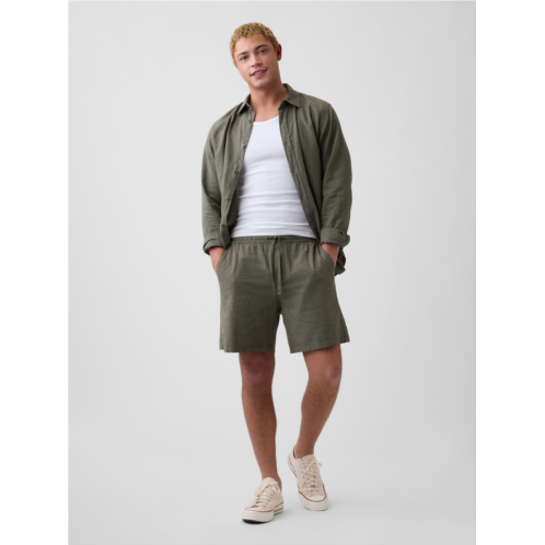Gap 7 Linen-Blend Easy Shorts