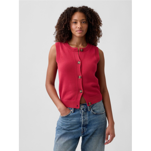 Gap Sleeveless Button-Up Sweater