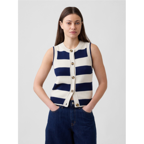 Gap Sleeveless Button-Up Sweater