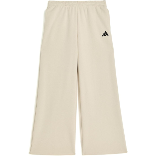 Girls adidas Kids Elastic Waistband Wide Leg Fleece Pants (Big Kid)