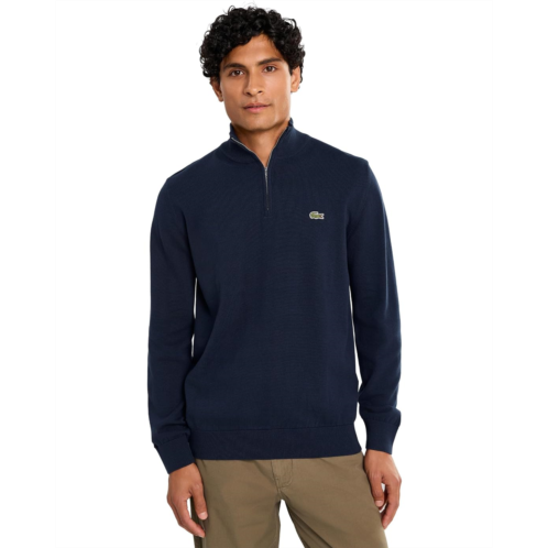 Mens Lacoste Zipped High Neck Cotton Sweater