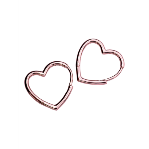 Pandora small asymmetric heart rose hoop earrings -