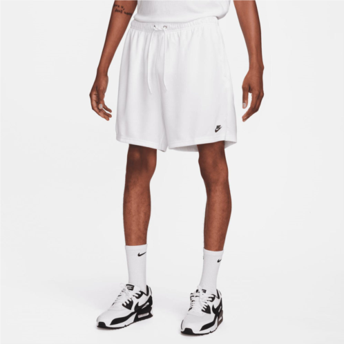 NIKE mens club mesh shorts in white/black