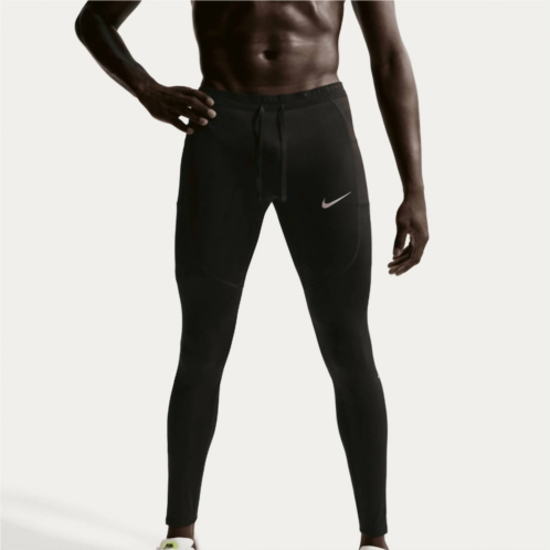 NIKE dri-fit stride tights in black/reflective silver