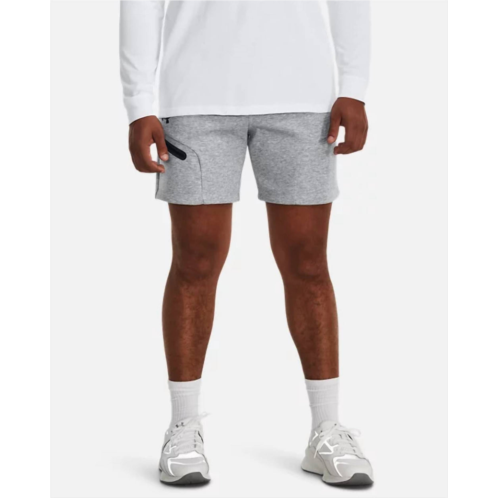 UNDER ARMOUR mens unstoppable fleece shorts in 011-mod gray/black