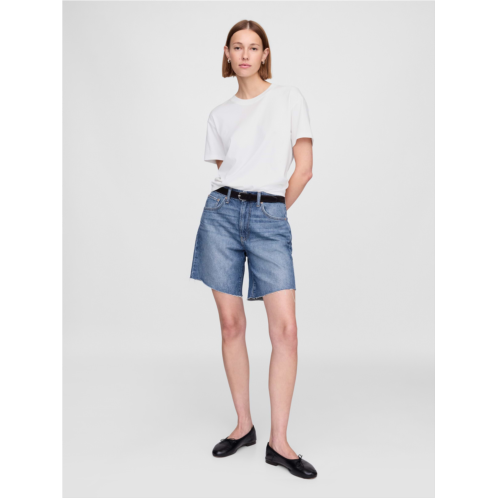 Gap 8 Mid Rise 90s Loose Denim Bermuda Shorts