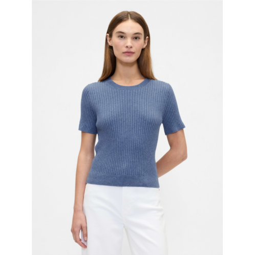 Gap CashSoft Ribbed Crewneck T-Shirt
