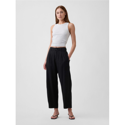 Gap High Rise Linen-Blend Barrel Pants
