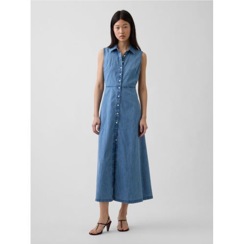 Gap UltraSoft Denim Maxi Shirtdress