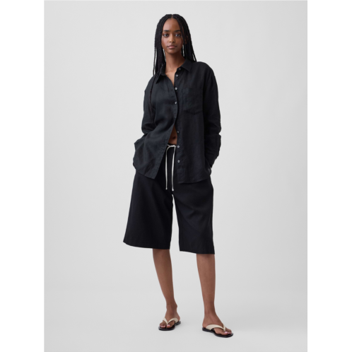 Gap Linen-Blend Relaxed Easy Culotte Pants
