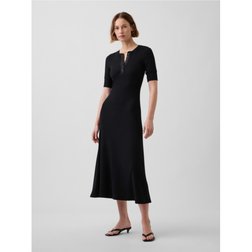 Gap Modern Rib Henley Maxi Dress