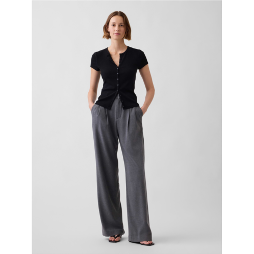 Gap 365 High Rise Brushed Twill Pleated Trousers