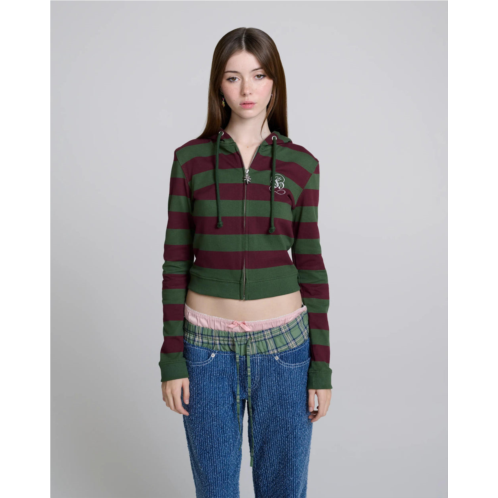 MARC JACOBS fitted stripe zip-up hoodie