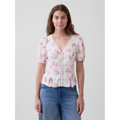 Gap Crepe V-Neck Top