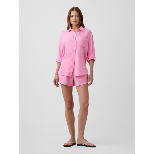 Gap 4 High Rise Relaxed Pull-On Gauze Shorts
