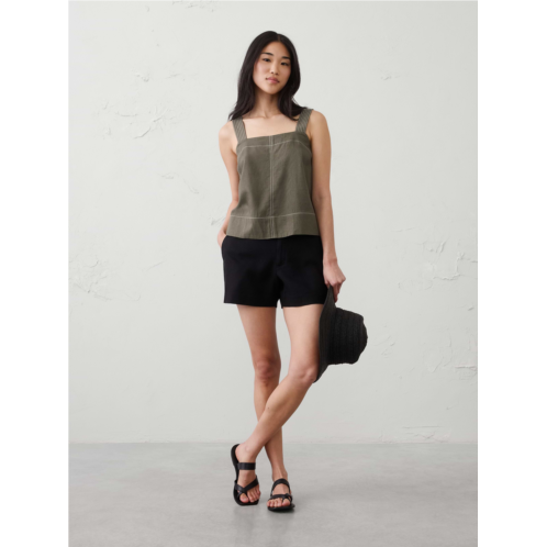 bananarepublic Linen-Blend Trapunto Tank